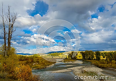 View along the Gros Ventre River Stock Photo