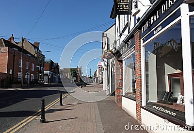 View along the High Street in Billericay, Essex without people Editorial Stock Photo