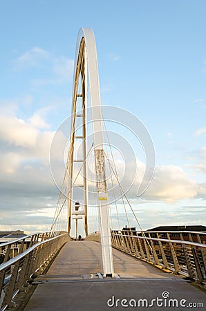 View Along the Infinity Bridge at Stockton-on-Tees Stock Photo