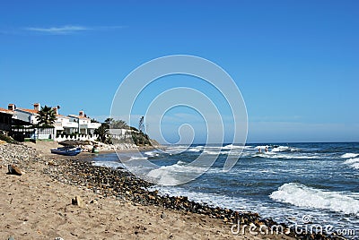 View along Marbessa beach, Spain. Editorial Stock Photo