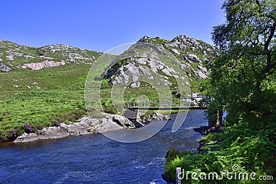 River Landscape Scene of the North West Highlands of Scotland Stock Photo