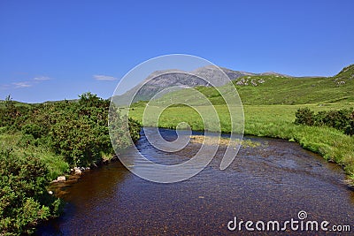 Scenic River Landscape of the North West Highlands of Scotland Stock Photo