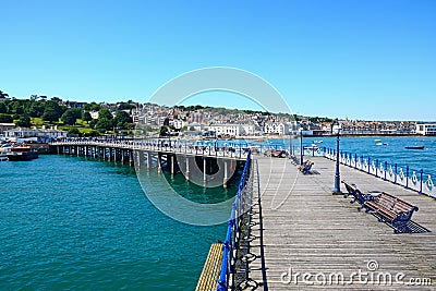 View along Swanage pier. Editorial Stock Photo