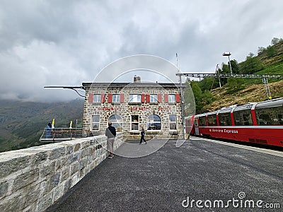 View of Alp Grum train station. Editorial Stock Photo