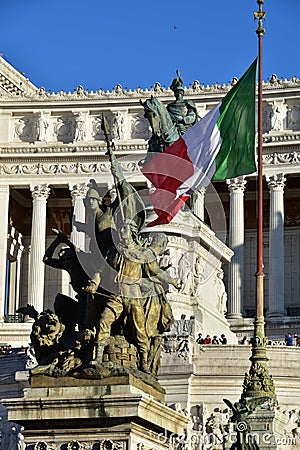 View of Altair of the Fatherland, Rome Italy Stock Photo