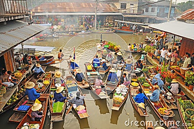 View of Amphawa Floating market, Amphawa, Thailand Editorial Stock Photo