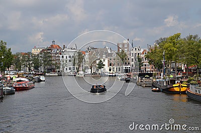 View On The Amstel From Blauwbrug Amsterdam The Netherlands Editorial Stock Photo