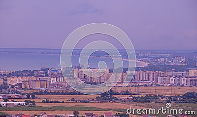 View of Anapa. View of the resort city. The vastness of Russia. Russian southern city. City from above. Many houses .. Buildings Editorial Stock Photo