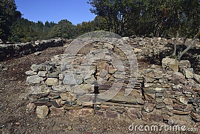 View of Cea Romana ruins village Stock Photo