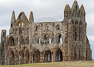 View of ancient gothic abbey ruins Stock Photo