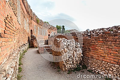View of ancient greek-roman theater ruins Stock Photo