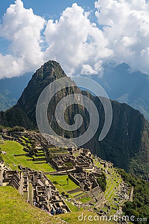 View of the ancient Inca city of Machu Picchu Stock Photo