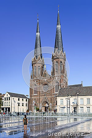 View on Saint Joseph Church, center of Tilburg, The Netherlands Editorial Stock Photo