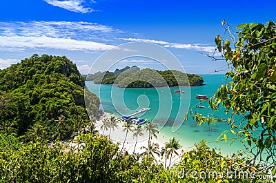 View of Ang Thong National Marine Park, Thailand,Seascape background, Stock Photo