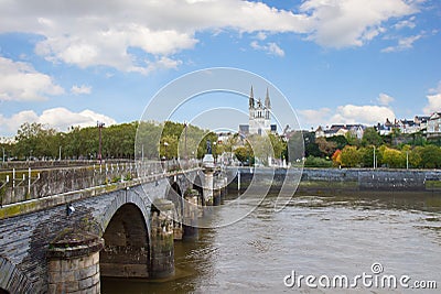 View of Angers with St Maurice, France Stock Photo