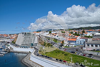 View of Angra do Heroismo, Terceira island, Azores Stock Photo