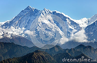 View of Annapurna Himal from Jaljala pass - Nepal Stock Photo