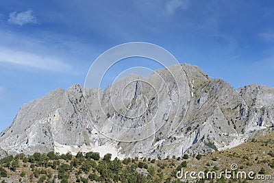 View of the Apuan Alps, massif of the Tuscan-Emilian Apennines Stock Photo