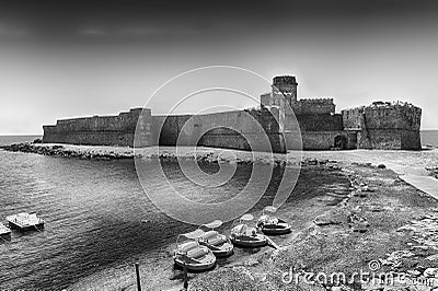 View of the Aragonese Castle, Isola di Capo Rizzuto, Italy Stock Photo