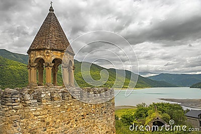 View of the Aragvi River from the Ananuri fortress, Georgia Stock Photo