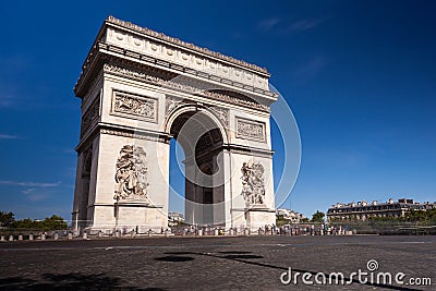 View of the Arc de Trompe in Paris Stock Photo