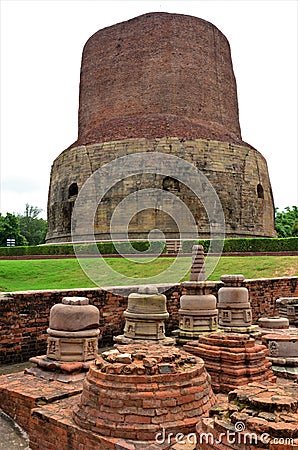 Landmarks of India - Sarnath Buddhist City Stock Photo