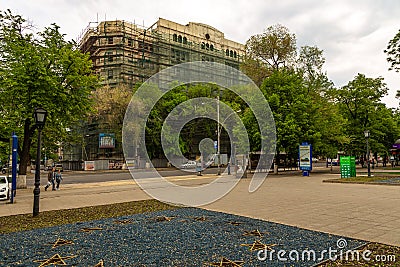 A view of the architecture along St. Stephen Boulevard. Chisinau, Republic of Moldova Editorial Stock Photo