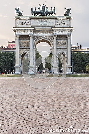 Milan - Arco della Pace Editorial Stock Photo