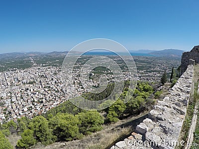 View of Argos from Larissa Castle, Greece Stock Photo