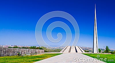 View on the Armenian Genocide memorial complex in Yerevan, Armenia Editorial Stock Photo