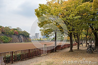 View around Osaka castle Editorial Stock Photo