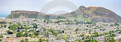 View of Arthurs seat and Edimburgh city from Blackford hill Stock Photo