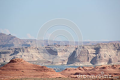 View of Artificial Mead Lake, with mountains in the background. Editorial Stock Photo