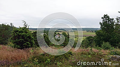 View from Aspeberget in Tanumshede with rock paintings in Sweden Stock Photo