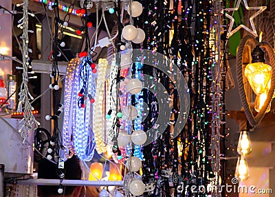 View of assorted series lights displaye on store Stock Photo