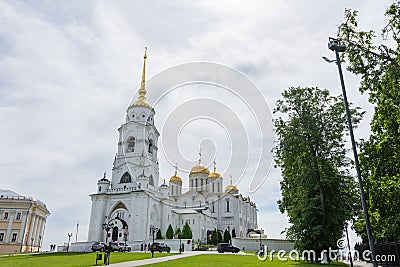 View of the Assumption Cathedral and the Chapel of Our Lady in Vladimir in summer Editorial Stock Photo