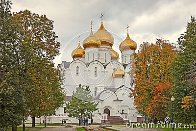 View of the Assumption Church in Yaroslavl, Russia. A popular touristic landmark. Editorial Stock Photo