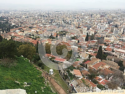 View of Athens from the Acropolis Editorial Stock Photo