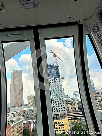 View from Atlanta air-conditioned ferris wheel Editorial Stock Photo