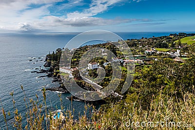 View on Atlantic Ocean coast near Ponta Delgada. In the beautif Stock Photo