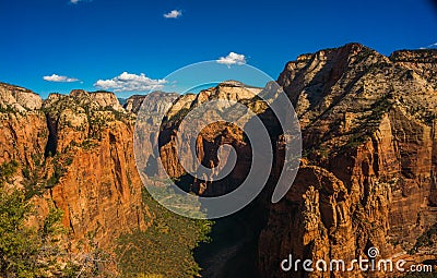View from atop Angels Landing Stock Photo