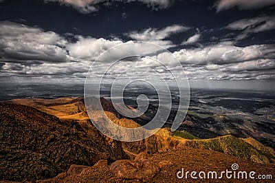 View from Atop Pikes Peak Stock Photo