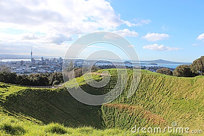 View of Auckland city from Mt Eden Stock Photo