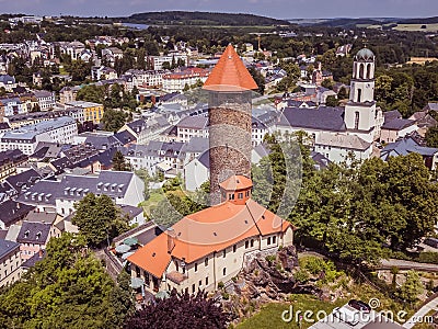 View of Auerbach Castle in the Vogtland Stock Photo