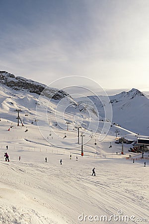 View of the Austrian ski resort Ischgl Editorial Stock Photo