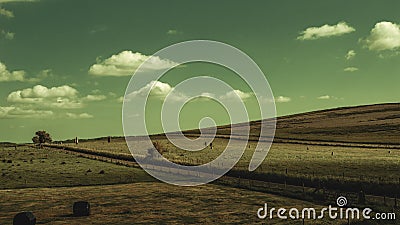 View at Avebury Henge and stone circle Stock Photo