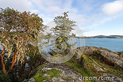 View from Aylard Farm East Sooke Regional Park on the West Coast of Vancouver Island Stock Photo