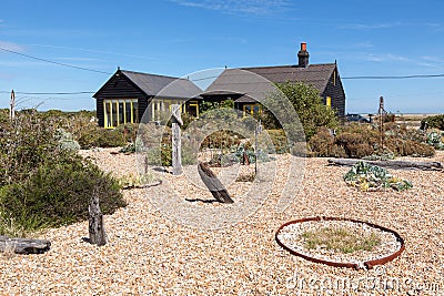 Jarman`s Prospect Cottage in Dungeness. Editorial Stock Photo