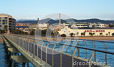 View of Badalona from sea Editorial Stock Photo