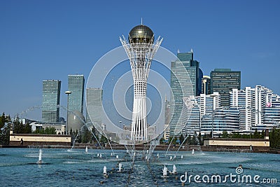 A view of the BAITEREK tower in Astana Editorial Stock Photo